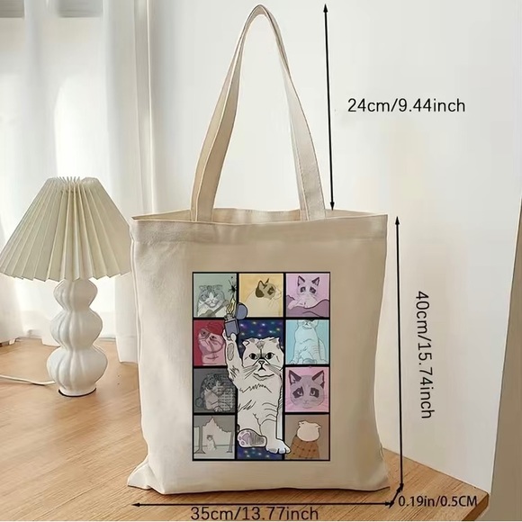 Taylor Swift The Eras Tour Tote Cat as Albums Grid Design Canvas Bag NEW - Picture 7 of 7